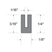 Profilé en U Largeur de fente 1/16 po x base 1/8 po x profondeur de fente 3/16 po x O/A 1/4 po HT 50 pi / bobine Néoprène noir, Duro 60 +/- 5 par Spaenaur Inc.