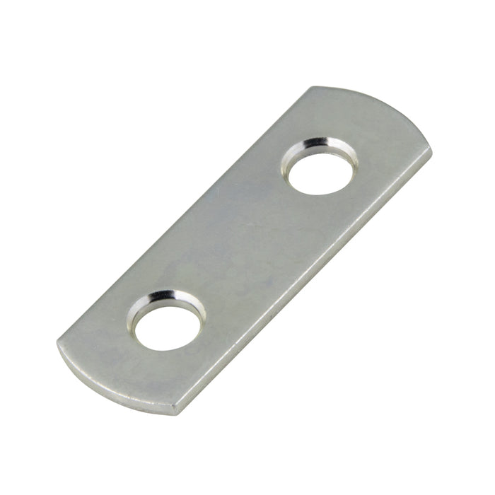 Plaque de réparation droite avec 2 trous fraisés pour vis à tête plate n° 5, largeur 1/2 po x longueur 1-1/2 po, en acier zingué, fabriquée par Spaenaur Inc.