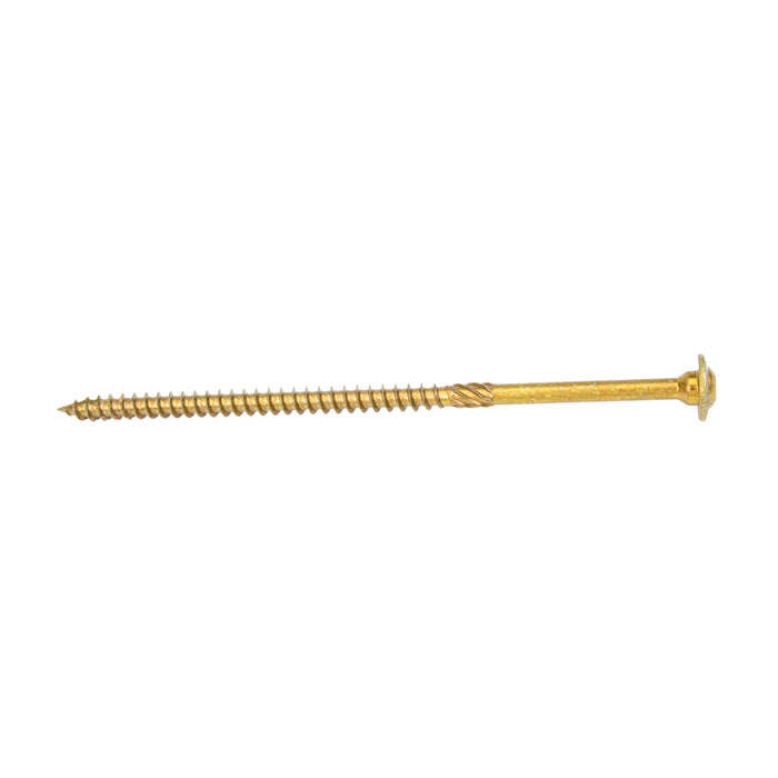 RSS Lag Screw, Round with Washer Head, Torx T40, 3/8" x 7-1/4" (8.0 mm x 180 mm), Low Carbon Steel Yellow Zinc Plated by Spaenaur Inc.