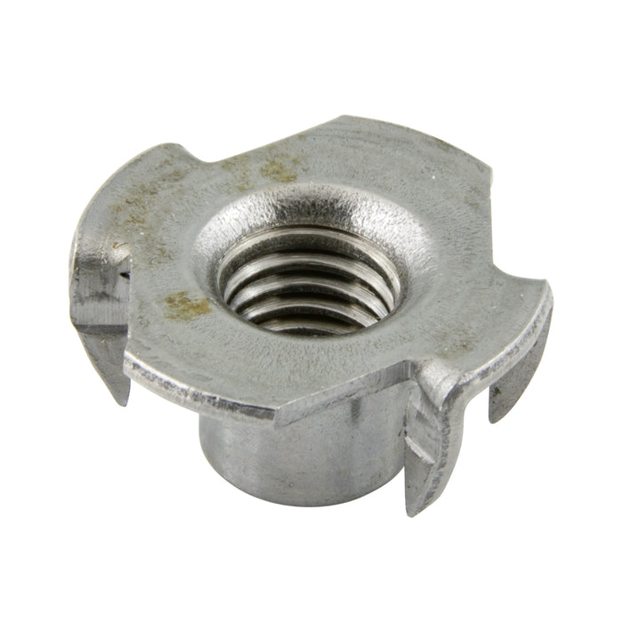 Écrou en T M10 x 1,50P, base ronde à 4 branches, diamètre 25,4 mm, diamètre 11,5 mm x 11,1 mm, acier, finition lisse, par Spaenaur Inc.