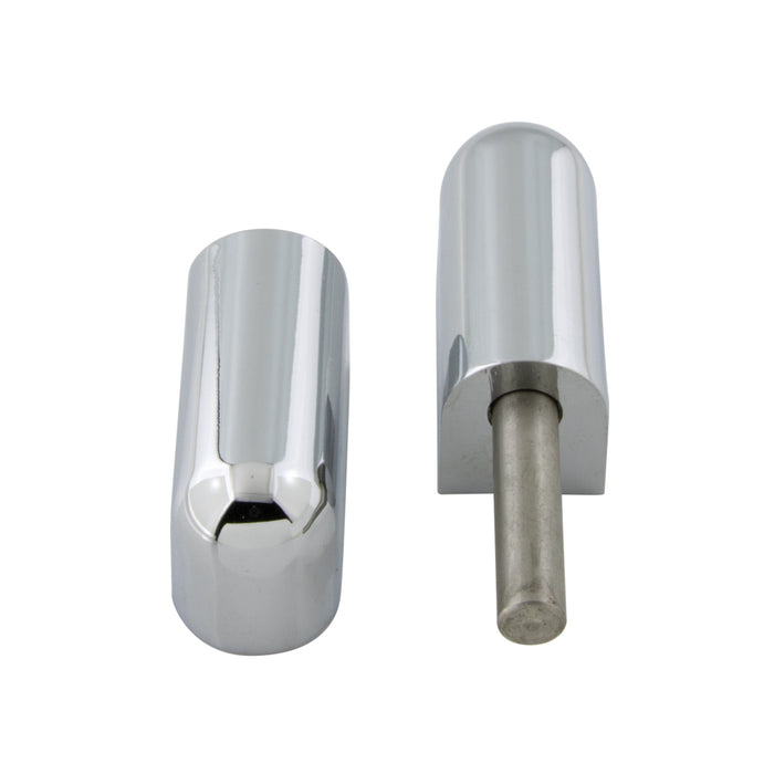 Block' Hinge for Offset Doors Large Size (100mm total Length) Holes Tapped M8 x 13mm (2 Halves, Bottom Half W/Fixed Pin) Zinc Diecast Plain Finish