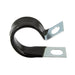 Double Tube Clamp, Closed Type, (PVC Insulated) 3/8" Tube DIAs., .718" C to C Steel Zinc W/Clear Chromate, Black Vinyl Cushion by Spaenaur Inc.