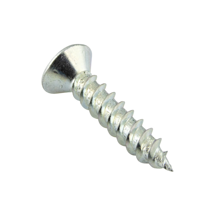 Wood Screw, Flat Head, Phillips, #8 x 1-1/4" Length, Steel Zinc Plated, ASME/ANSI B18.6.1