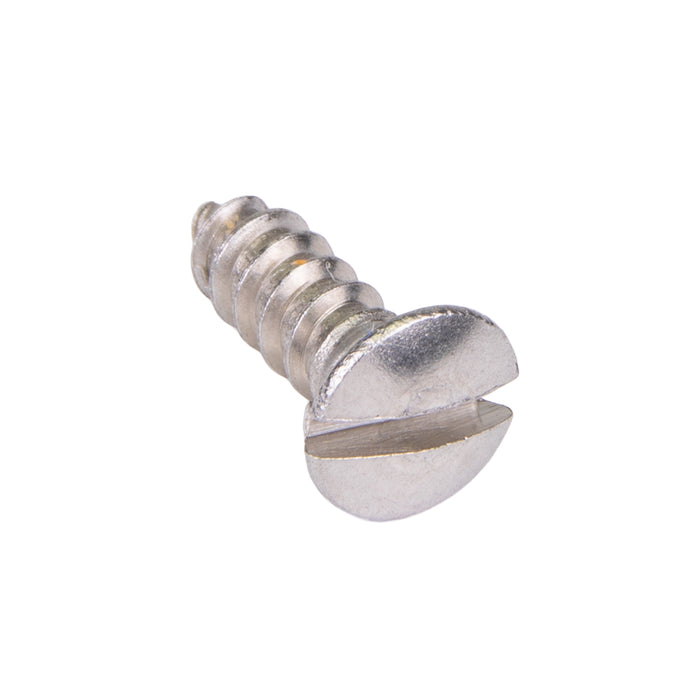 Tapping Screw, Oval Head Slotted Drive, Type AB, #6 x 1/2" Length, Stainless Steel by Spaenaur Inc.