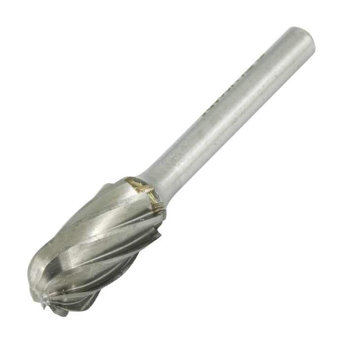 Carbide Burr, Aluminum Cut Ball Nose Cylinder Shape 1/2" DIA x 1" LGTH x 1/4" Shank