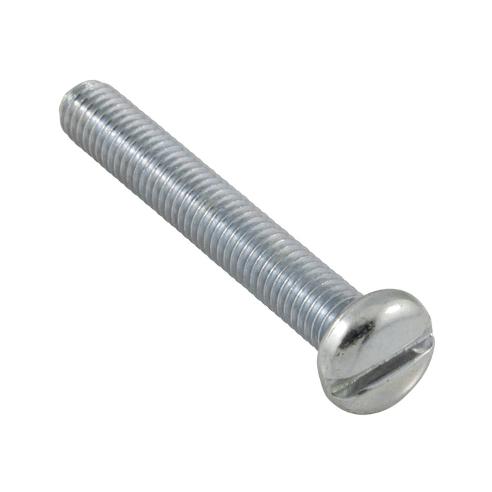 Machine Screw, Pan Head, Slotted Drive, M2.5 x 0.45 mm UNC x 14 mm Length, Steel Zinc Plated Yellow by Spaenaur Inc.