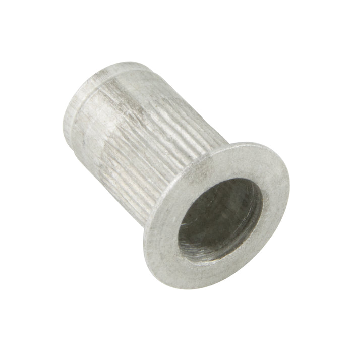 A-L Series Knurled Threaded Insert Standard Open End 1/4"-20 UNC x .027-.165" Grip Aluminum Clear Protective Coating Ala1-420-165