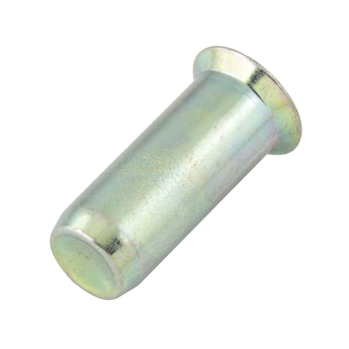 Rivkle Blind Rivet Nut Countersunk Head Closed End Keyless M6 x 1.5-4.0mm Grip Range for 9mm Hole DIA. Steel, Clear Zinc Finish