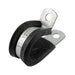 Double Tube Clamps - Closed Type (PVC Insulated) 9/16" Tube DIAs., .812" C to C Steel Hot Dipped Galvanized Black Vinyl Cushion by Spaenaur Inc.