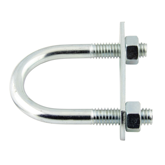 U-Bolt Only, (No Nuts, No Plate) 5/16"-18 Thread, for Pipe Size 2" Steel Zinc Plated