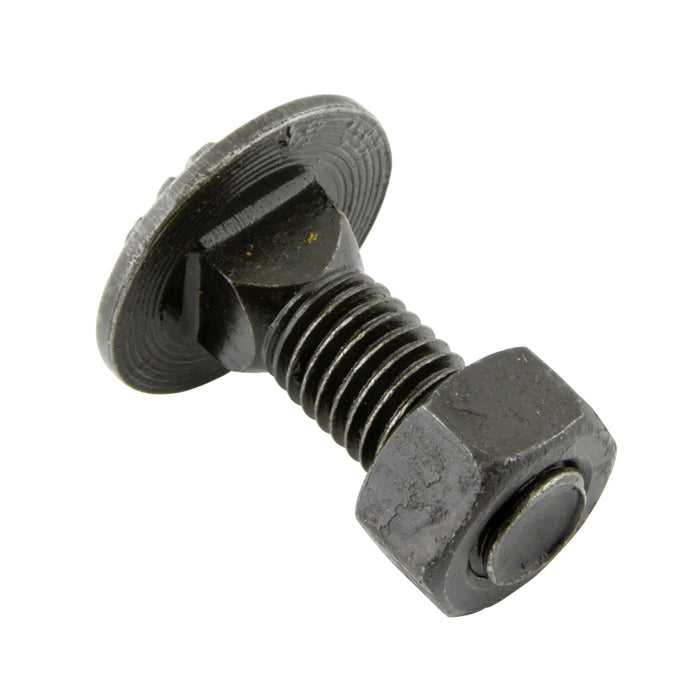 Carriage Bolt W/Hex Nut DIN 603/555 M16 x 2.00 x 70mm 3.6 or 4.6 Steel Plain DIN 603/555/4.6 M16X70