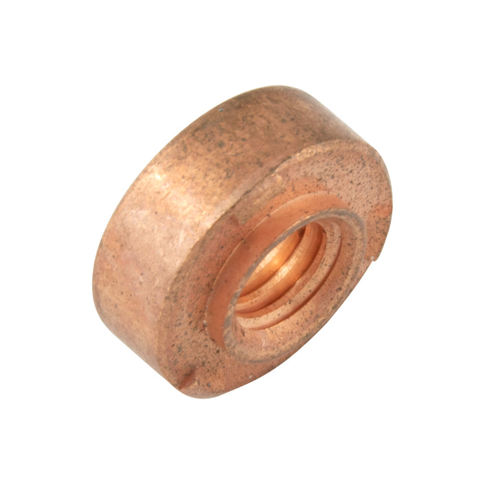 Écrou à souder pilote court, rond, métrique, M5 x pas de 0,8, en acier au carbone, finition cuivrée, fabriqué par Spaenaur Inc.