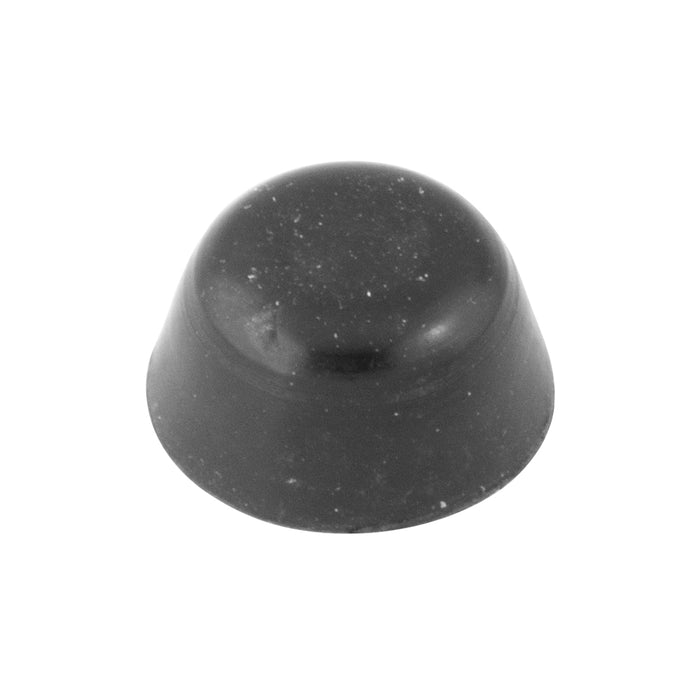 Rubber Cap 1/2" OD x 1/4" O/A Hgt x 11/64" Hole DIA Sbr Black, 60 Duro by Spaenaur Inc.