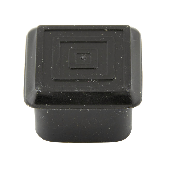 Square Plug for Metal Tubing 1 1/2" x 16 Gauge Tube Low Density Polyethylene Black by Spaenaur Inc.