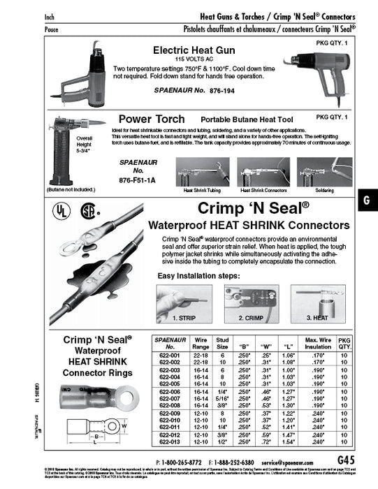 Waterproof Heat Shrink Connector Ring 22-18 Wire, #10 Stud Polymer Jacket by Crimp 'N Seal®