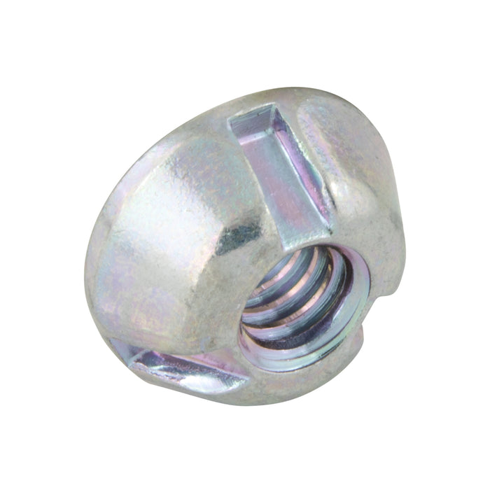 Écrous inviolables 5/16 po-18 x 0,864 po de diamètre extérieur x 0,345 po d'épaisseur, en acier à faible teneur en carbone, avec revêtement en zinc durci par Tampruf™.