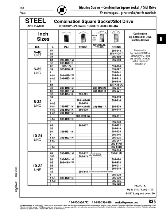 Machine Screw Sq Socket/Slot Pan HD #6-32 UNC x 1/4" LG Low Carbon Steel Trivalent Zinc Plated