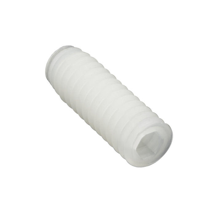 Hex Socket Set Screw Flat Point - Headless #10-32 UNF x 1/2" Nylon 6/6 Natural Finish by Spaenaur Inc.