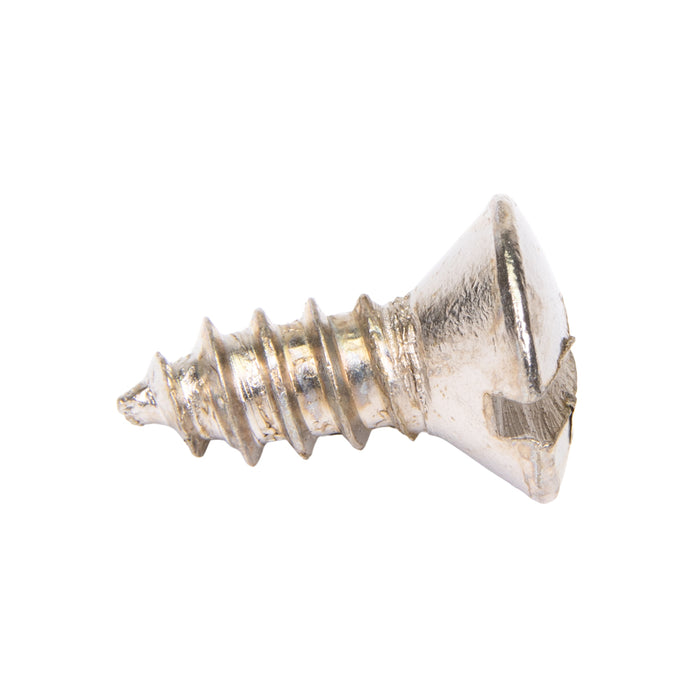Tapping Screw, Oval Head Slotted Drive, Type AB, #10 x 1/2" Length, Low Carbon Steel Nickel Plated by Spaenaur Inc.