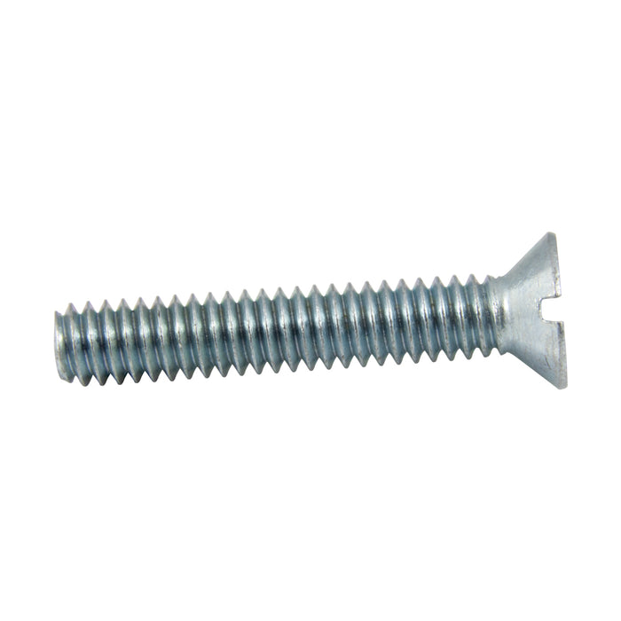 Machine Screw, Flat Head, Slotted Drive, M4 x 0.70 mm UNC x 80 mm Length, Steel Zinc Plated by Spaenaur Inc.