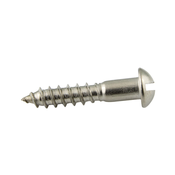 Wood Screw, Flat Head, Slotted, #12 x 2" Length, Stainless Steel, ASME/ANSI B18.6.1 by Spaenaur Inc.