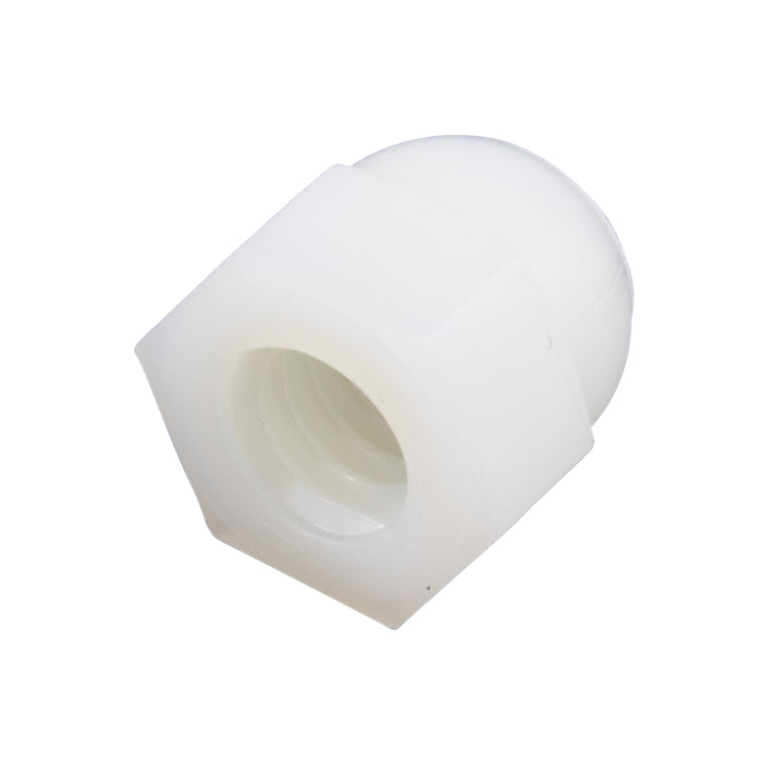 Écrou borgne, n° 4-40, diamètre extérieur de 0,250", épaisseur de 0,280", en nylon, conforme à la norme UL94V2, fabriqué par Spaenaur Inc.