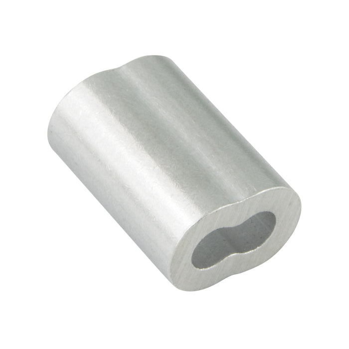 Oval Sleeve for Wire Rope, for 1/16" Cable DIA, Aluminum