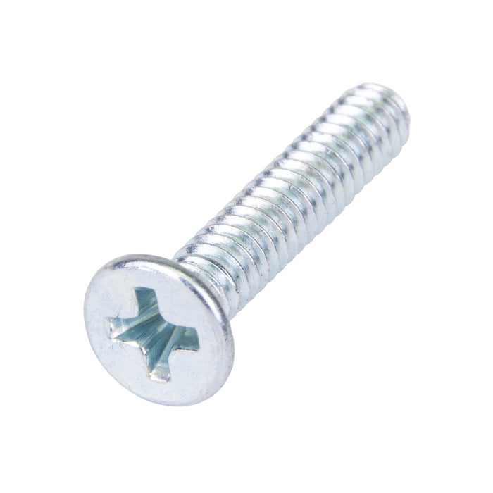 Vis à métaux, tête plate, empreinte cruciforme, M2 x 0,40 mm UNC x 6 mm de longueur, acier zingué
