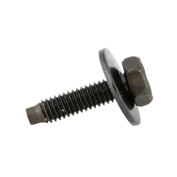 Sems Machine Screw Hex Head W/ 12Mm, OD Flat Washer, M4 X 0.7 Pitch X 16mm Lgth Med, Gr 9.8 Carbon Steel Black, Phosphorate & Oil by Spaenaur Inc.