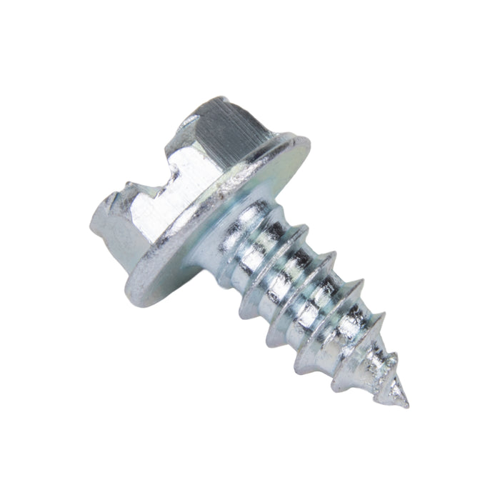 Tapping Screw, Indented Hex Washer Head Slotted Drive, Type AB, #6 x 3/4" Length, Low Carbon Steel Zinc Plated Chromate by Spaenaur Inc.