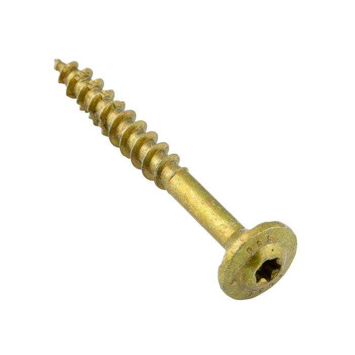 RSS Lag Screw, Round with Washer Head, Torx T30, 0.280" x 5-1/8"(7.0 mm x 130 mm), Low Carbon Steel Yellow Zinc Plated