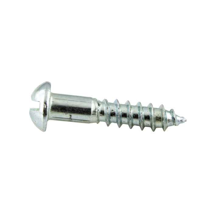 Wood Screw, Round Head, Slotted, #8 x 2" Length, Steel Zinc Plated, ASME/ANSI B18.6.1