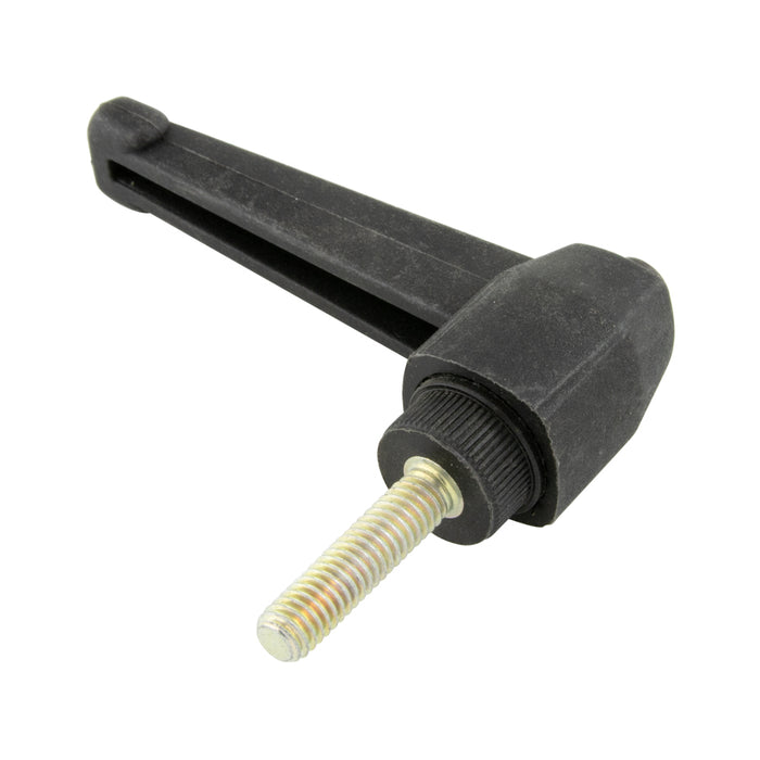 Clamping Lever with 90 Degree Arm, Male Thread 3.70" Length, 5/16"-18 x 1-14" Stud 3.10" Overall Height Thermoplastic Material Black by Spaenaur Inc.