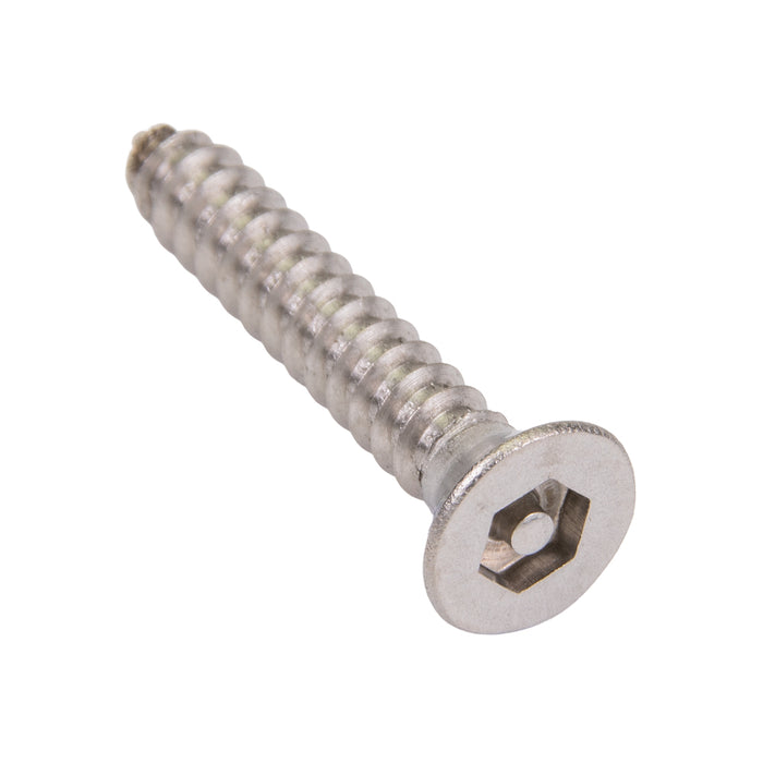 Tapping Screw, Flat Head Security Hex Socket Drive, #8 x 3/4" Length, Stainless Steel by Spaenaur Inc.