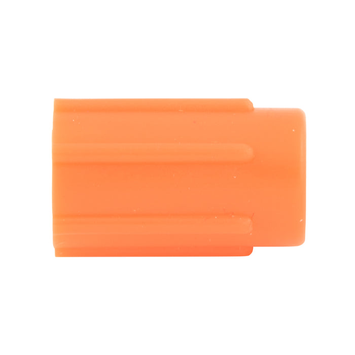 Capuchon tubulaire nervuré 9/16 po de diamètre intérieur x 3/4 po de longueur intérieure Polyéthylène basse densité Couleur orange par Spaenaur Inc.
