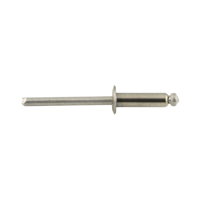 Pop Rivet Dome Head, Open End 5/32" x .415" LONG (.126"-.250" Grip) 300 Series Stainless Steel IFI 114-1986
