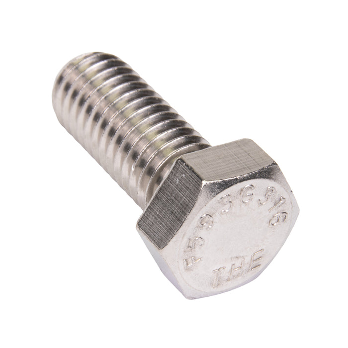 Hex Head Cap Screw 1/4"-20 UNC x 7/8" LG Stainless Steel T-316 ANSI B18.2.1 by Spaenaur Inc.