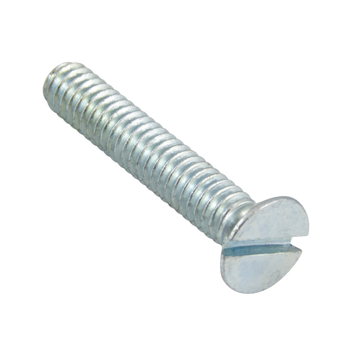 Machine Screw, Flat Head, Slotted Drive, 1/4"-20 UNC x 5/8" Length, Steel Zinc Plated by Spaenaur Inc.