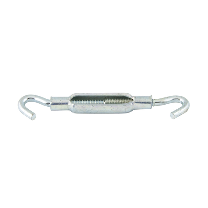 Tendeur, crochet et crochet n° 12-24 filetage (diamètre du matériau 0,185 po), longueur ouverte 6-3/8 po, longueur fermée 4-1/2 po, prise 1-7/8 po, acier zingué par Spaenaur Inc.