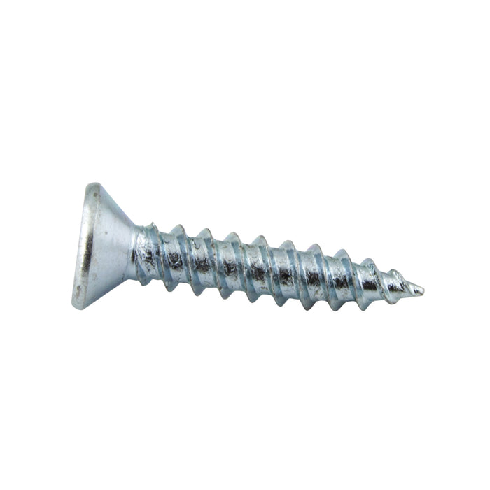 Wood Screw, Flat Head, Square Socket, #8 x 7/8" Length, Steel Zinc Plated, ASME/ANSI B18.6.1