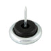 Tack Glide, rembourré, base en acier, coussin central noir, base de 7/8 po de diamètre x 1/4 po d'épaisseur, finition chrome acier par Spaenaur Inc.