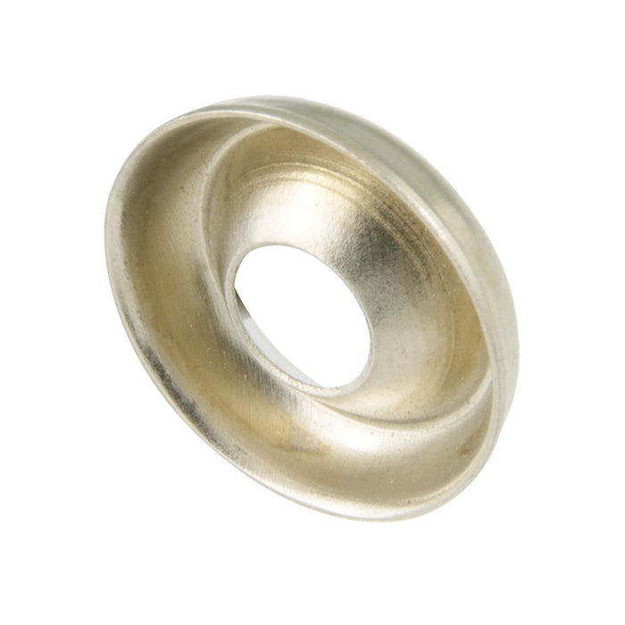 Countersunk Finishing Washer Screw Size #10, 19/32" OD Brass Nickel Plated