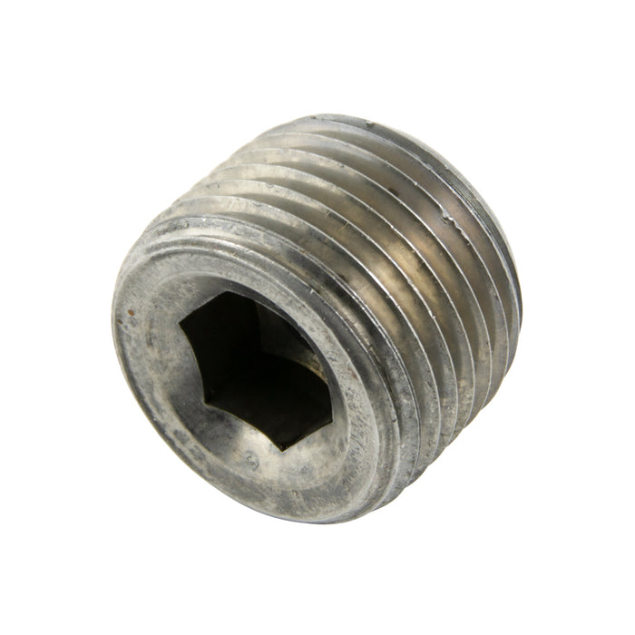 Square Recessed Magnetic Pipe Plug Disc Style Magnet 1/2"-14 NPTF x .60" O/A Nom. LGTH "Ceramic I" Magnet, Steel Body by Spaenaur Inc.
