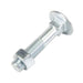 Boulon à tête bombée avec écrou hexagonal DIN 603/555 M16 x 2,00 x 80 mm, acier 4.6, zingué PLTD, DIN 603/555/4.6-ZP M16X80, fabriqué par Spaenaur Inc.