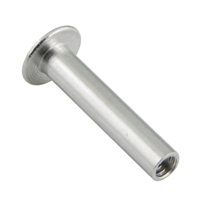Sleeve Nuts Truss Slot Head 1/4"-20 UNC x 1/4" (+/- .003") LONG x 3/8" (+/- .003") Barrel DIA x 9/16" (+/- .003") Head DIA Aluminum Plain