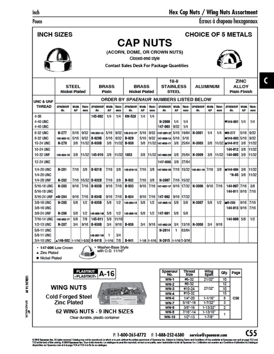 Cap Nut, #10-24, 3/8 in. WAF, 25/64 in. THK, Stainless Steel Plain