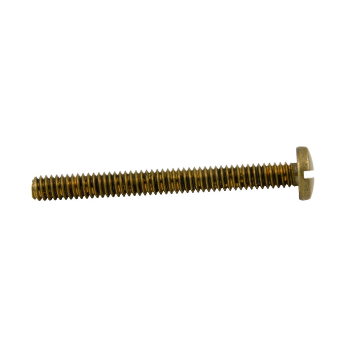 Machine Screw, Binding Head, Slotted Drive, #8-32 UNC x 3/16" Length, Brass Plain