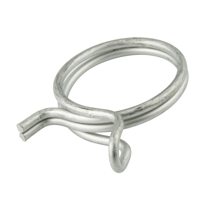 Collier de serrage à double fil métallique, diamètre nominal 0,938 po, diamètre du fil 0,086 po, fil à haute résistance, zingué, couleur argent, par Spaenaur Inc.