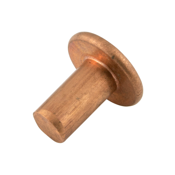 Solid Copper Tinners Rivet Flat HD 1-1/4 Lb Size(.119" DIA x 7/32" LG) Copper Plain ANSI B18.1.1-1972(R1981)