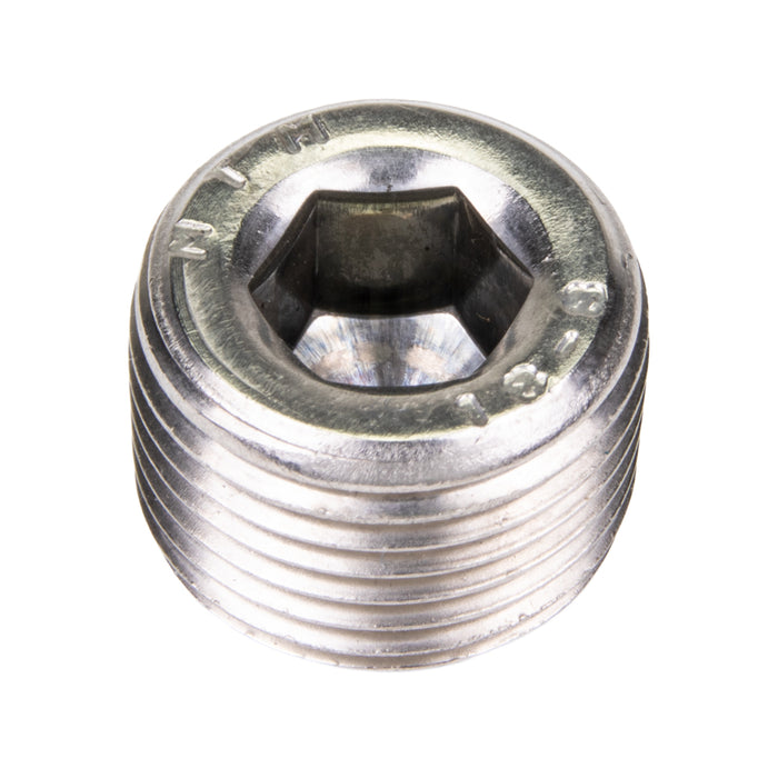 Hex Socket Taper Plug Dryseal 1/8"-27 NPTF, 3/4" Taper Length tolerance: .300"-.324" 18-8 Stainless Steel by Spaenaur Inc.